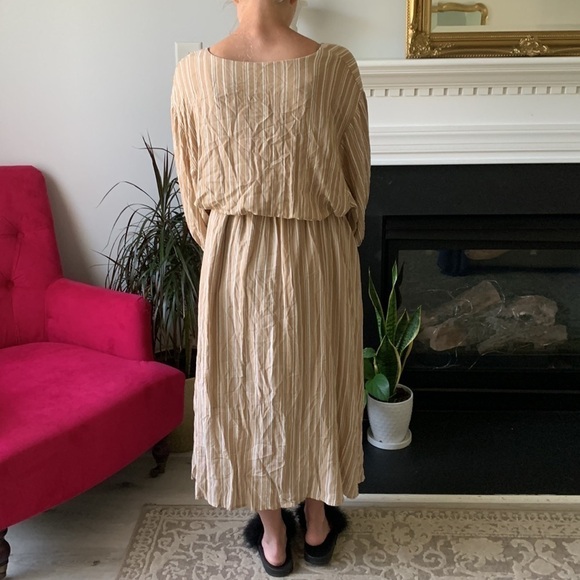 Chi soul.com Tan maxi dress size 3XL buttons down tie waist lightweight - Picture 3 of 12